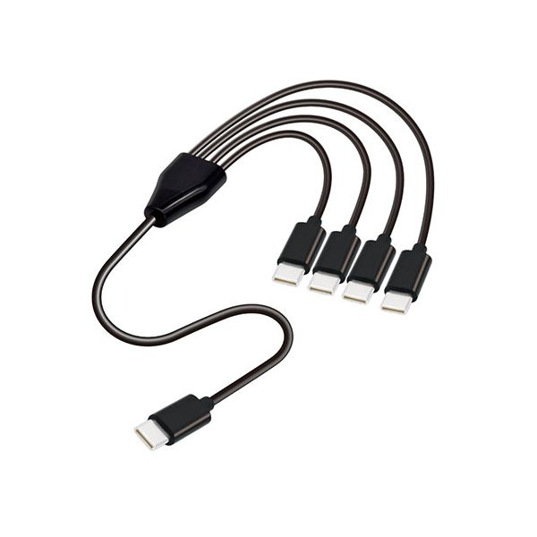 〔5本仕掛ける〕 日本企業結合科学技術 4 インチ 1 USB Type-C分かれ出る有線テレビ50糎 最大限度4台等しく申し受ける 黒いこと JT-4IN1CC05-BKX5 【北海道・沖縄・離島送りとどける不可】