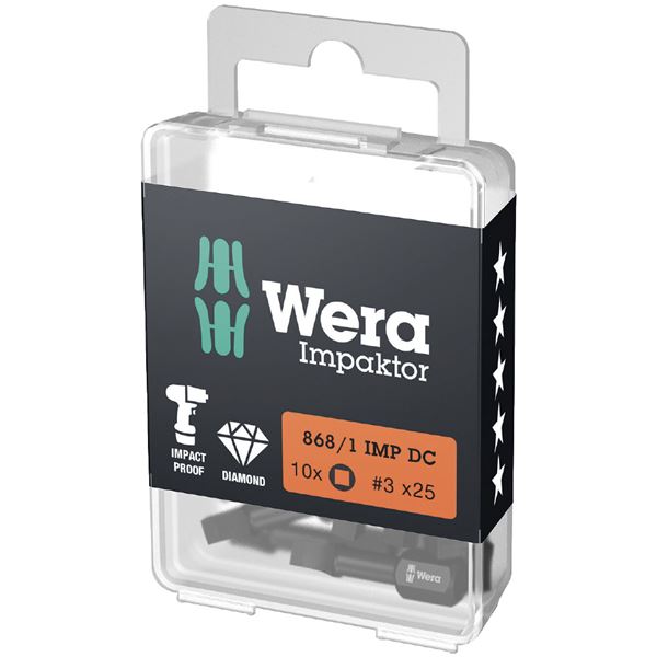 WERA ヴェラ 10本入 差込6.35粍 真四角差しひびきビット 真四角大きさ3 057632 物の具 物の具 DIY やり方物の具 御先棒 【北海道・沖縄・離島送りとどける不可】
