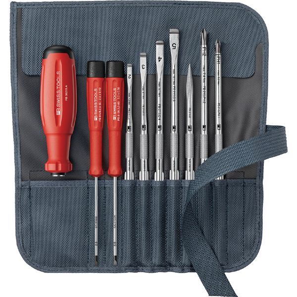 PB SWISS TOOLS ピービースイスツールズ 9本組 差替式１番ウッド書き割り 薄墨色 38218.GY 【北海道・沖縄・離島送りとどける不可】