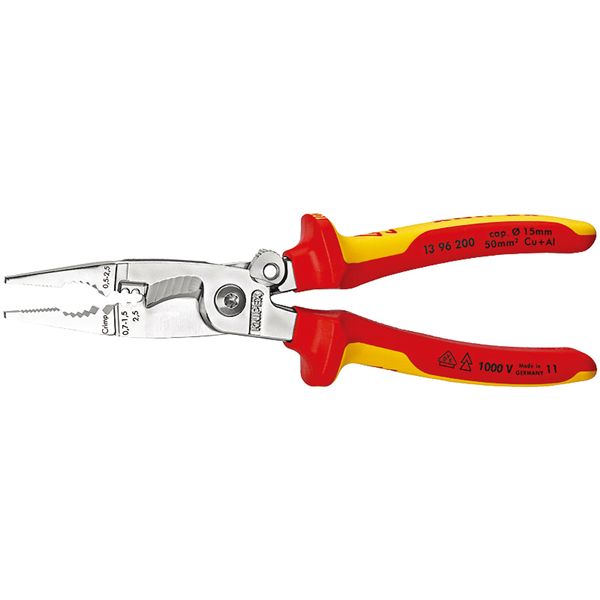 KNIPEX クニペックス 1000V絶縁エレクトロプライヤー スプリング付 全長200mm 1396-200 工具 ツール DIY 作業工具 【北海道・沖縄・離島配送不可】