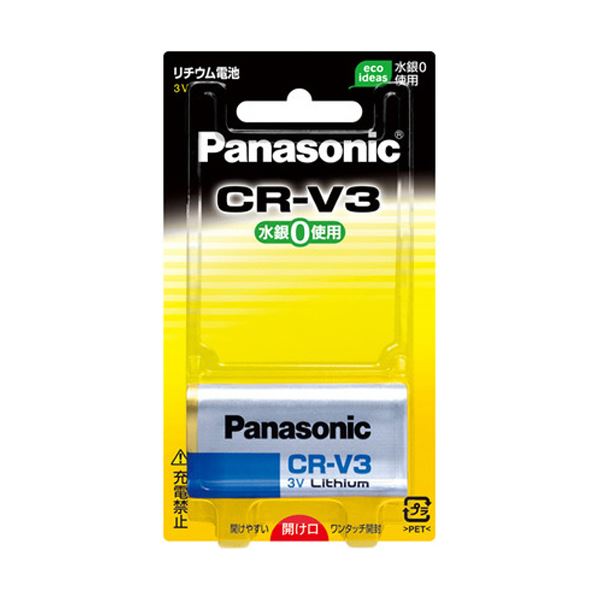 (まとめ)パナソニック デジタルカメラ用リチウム電池 CR-V3 3V CR-V3P 1個〔×5セット〕|フジックス