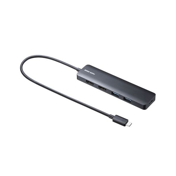 サンワサプライ USB Type-C ドッキングステーション ブラック USB-5TCHHPS22BK 【北海道・沖縄・離島配送不可】