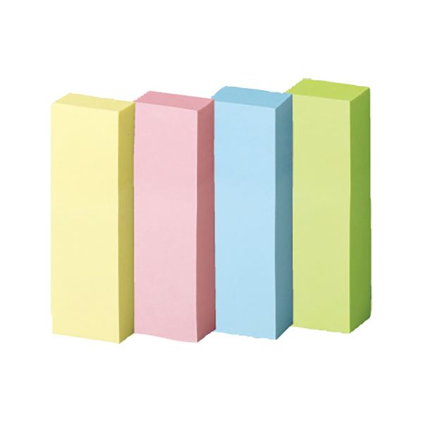 (まとめ) TANOSEE強粘着ふせん 50×15mm パステルカラー・4色 1セット(60冊:20冊×3パック) 〔×3セット〕 【北海道・沖縄・離島配送不可】|フジックス