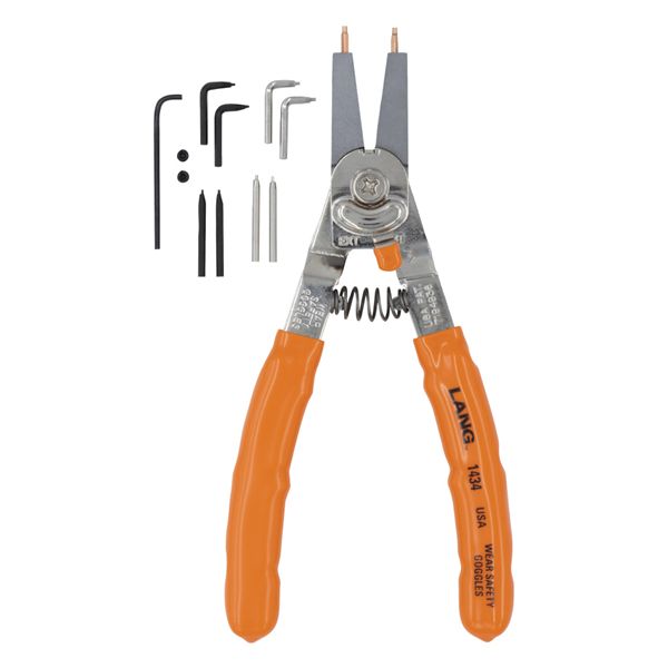 LANGTOOLS ラングツール スナップリングプライヤー 軸穴兼用 爪交換式 全長200mm 穴リング10～51mm 1434 工具 ツール DIY 作業工具 【北海道・沖縄・離島配送不可】