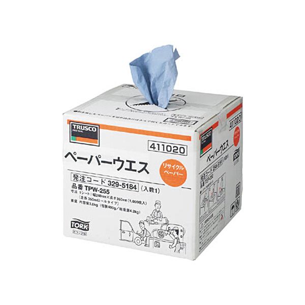 TRUSCO 調査報告ウエス（ポップアップ手合い） 255m TPW-255 1箱（1巻） 【北海道・沖縄・離島送りとどける不可】