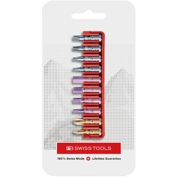 PB SWISS TOOLS ピービースイスツールズ 10本組 ショートタイプ ドライバービットセット ビットホルダー付 パッケージタイプ C6.700CN 【北海道・沖縄・離島配送不可】|フジックス
