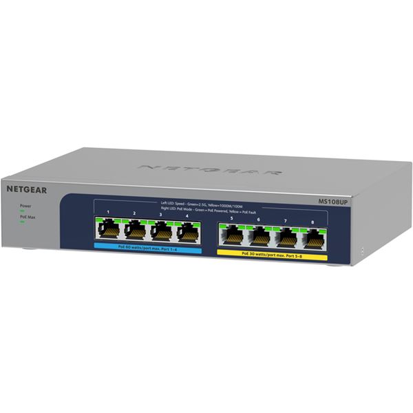 NETGEAR Inc. Ultra60 PoE++相応う (230W)1G/2.5Gマルチギガ8ポートアンマネージスイッチ MS108UP-100JPS 【北海道・沖縄・離島送りとどける不可】