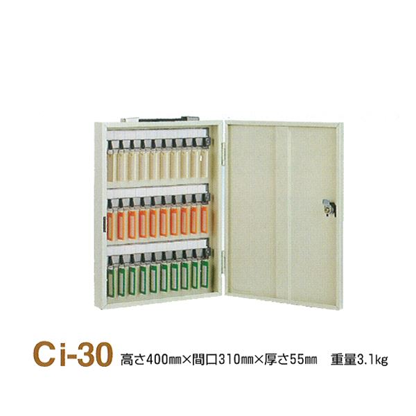 キーボックス/鍵収納箱 〔携帯・壁掛兼用/30個掛け〕 スチール製 タチバナ製作所 Ci-30【代引不可】【北海道・沖縄・離島配送不可】|フジックス