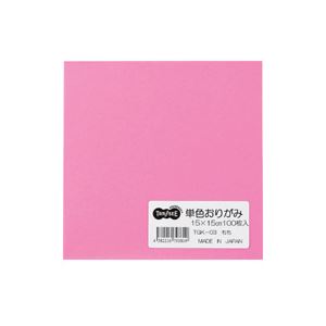 （まとめ） TANOSEE 単色おりがみ もも 1パック（100枚） 〔×20セット〕【代引不可】【北海道・沖縄・離島配送不可】
