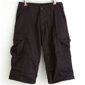 アメリカ軍 BDU クロップドカーゴパンツ ／迷彩服パンツ 〔 XSサイズ 〕 リップストップ ブラック 〔 レプリカ 〕【代引不可】【北海道・沖縄・離島配送不可】｜フジックス