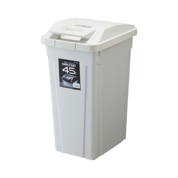 （まとめ） アスベル SPハンドル付ダストボックス 45L ホワイト 1個 〔×2セット〕【代引不可】【北海道・沖縄・離島配送不可】