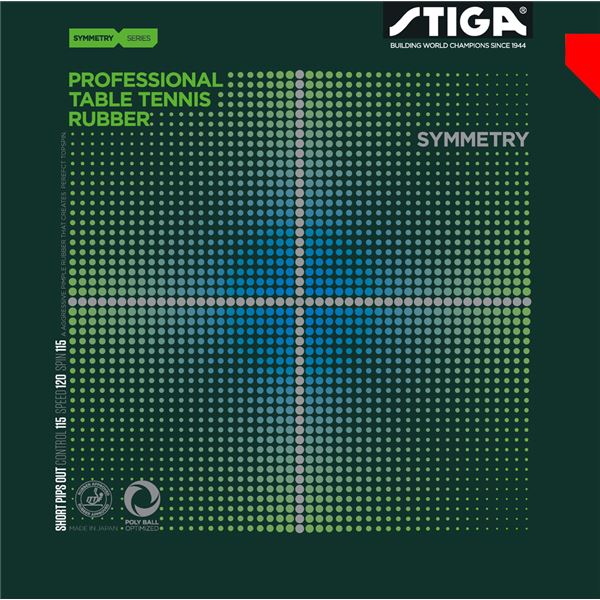 STIGA（スティガ） 表ソフトラバー SYMMETRY（シンメトリー） RED 中厚【代引不可】【北海道・沖縄・離島配送不可】