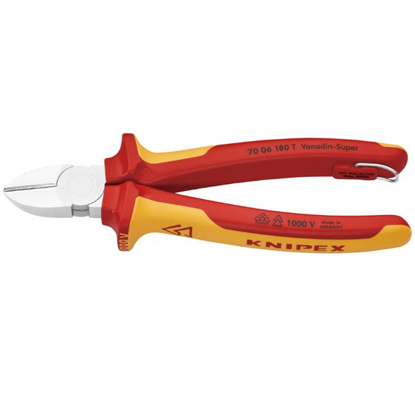 KNIPEX（クニペックス） 7006-180TBK 不成立斜ニッパー 落っこちる押しとどめる （BK）【代引不可】【北海道・沖縄・離島送りとどける不可】
