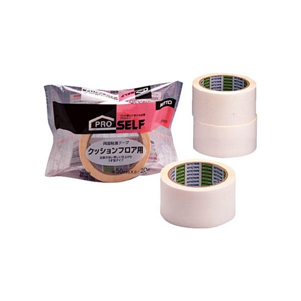 (まとめ) ニトムズ クッションフロア用 両面テープ No.539 50mm×20m J0870 1巻 〔×5セット〕