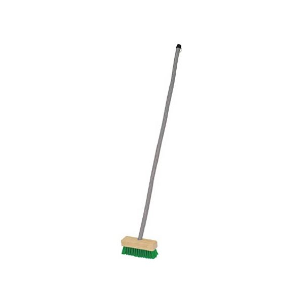 (まとめ) TRUSCO デッキブラシ PVC毛 竹柄 幅180×長さ1050mm TDBE-10 1本 〔×5セット〕