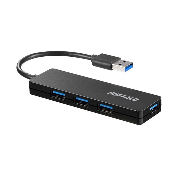 （まとめ）バッファロー USB3.0バスパワーハブ 4ポート ブラック BSH4U120U3BK 1個〔×2セット〕 【北海道・沖縄・離島配送不可】 6,002円