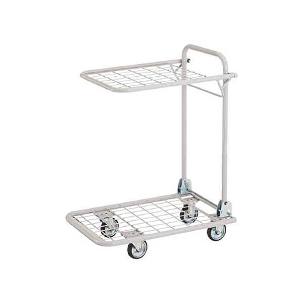 TRUSCO 軽量メッシュ台車 アミー 回転式 2段型 AM-2B 1台 完成品|フジックス