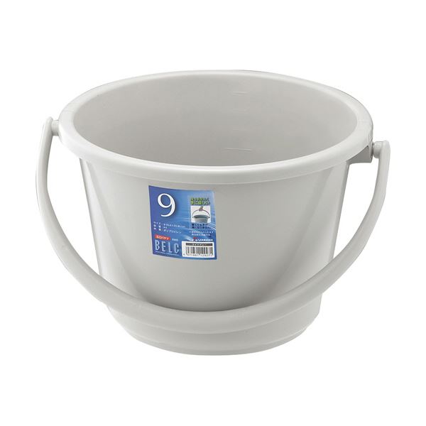 （まとめ）リス ベルク バケツ 9WB 本体 ライトグレー DS-988-996-0 1個 容量9L 〔フタ別売〕 〔×30セット〕 【北海道・沖縄・離島配送不可】