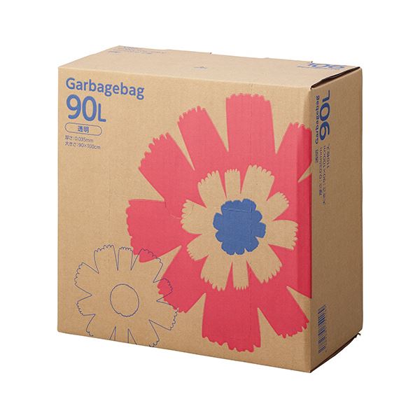 （まとめ）TANOSEE ゴミ袋 コンパクト 透明90L BOXタイプ 1箱（110枚）〔×2セット〕 【北海道・沖縄・離島配送不可】