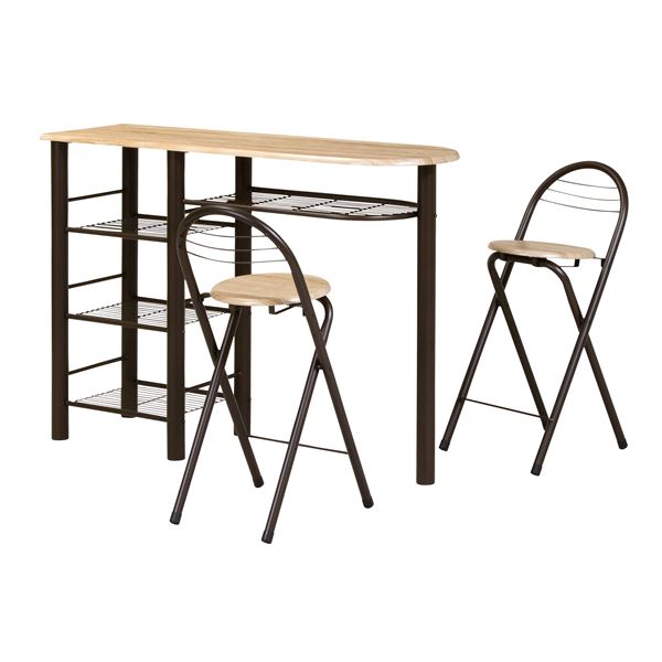 楽天市場】ハイテーブルセット 【チェア2脚付き ブラウン】 テーブル幅