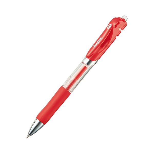 （まとめ）TANOSEE ノック式ゲルインクボールペン 0.5mm 赤 1セット（10本）〔×10セット〕 【北海道・沖縄・離島配送不可】