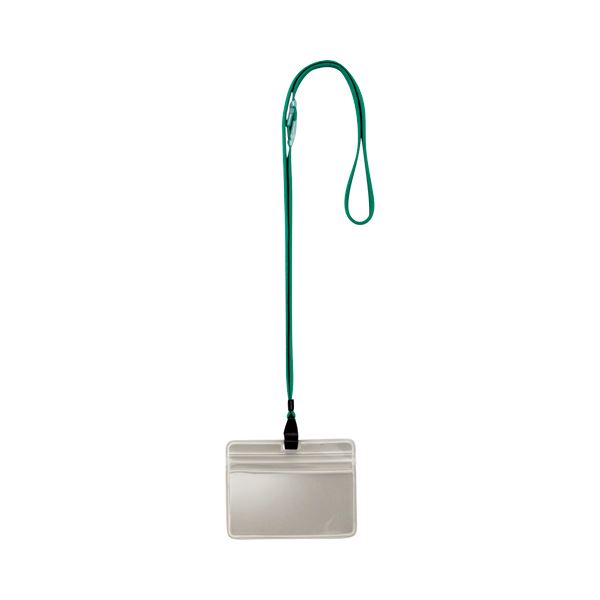 (まとめ) TANOSEE 吊下げ名札 防水チャック付 緑 1パック（10個）  〔×10セット〕【代引不可】【北海道・沖縄・離島配送不可】