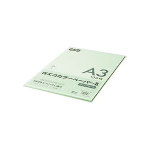 (まとめ) TANOSEE αエコ色つや調査報告II A3 ライトグリーン 少枚数容器に並べる 1冊（100枚）  〔×10仕掛ける〕【代引不可】【北海道・沖縄・離島送りとどける不可】
