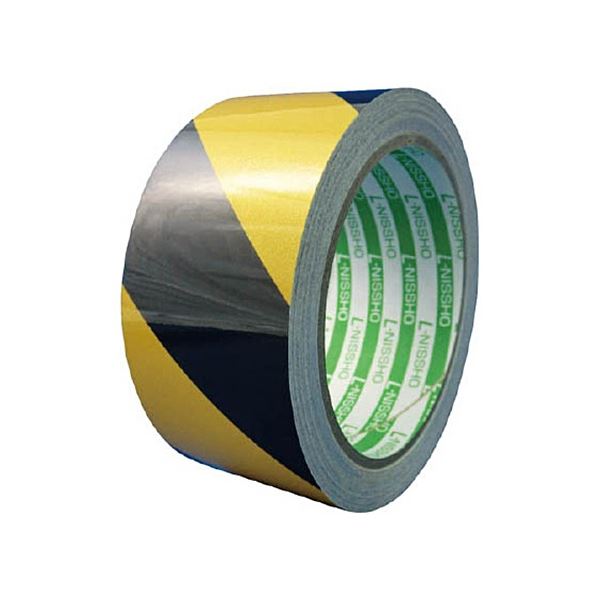 (まとめ) ニットウ エル日昌 再帰反射テープ 45mm×10m 黄/黒 HT-45YB 1巻 〔×3セット〕
