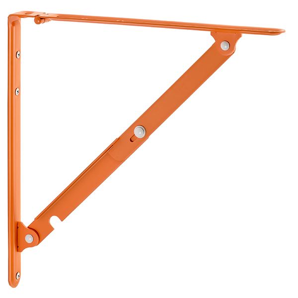 棚受け金具/ブラケット 〔L #05 オレンジ〕 1組/2本入 スチール製 折りたたみ 『Folding bracket』 〔業務用 建材 建築金物〕【代引不可】【北海道・沖縄・離島配送不可】