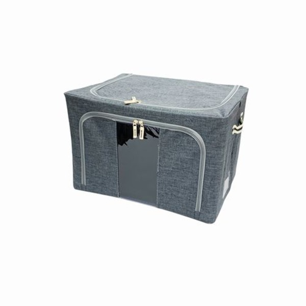 スタッキング窓付き収納ボックス（66L）グレー 【北海道・沖縄・離島配送不可】