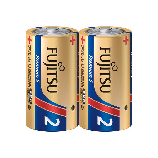 （まとめ）富士通アルカリ乾電池PremiumS 単2形 2本〔×20セット〕 【北海道・沖縄・離島配送不可】