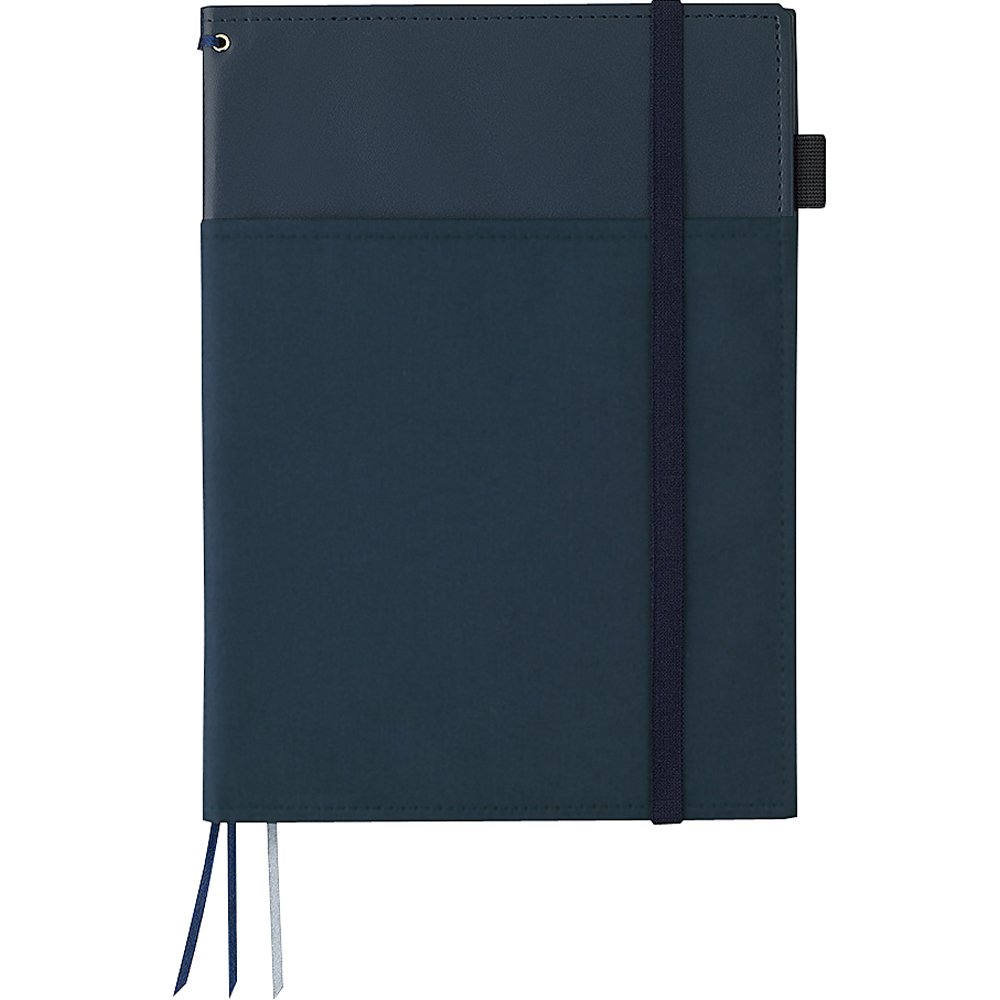 （まとめ買い）コクヨ 押しかぶせる万覚え帳 システミック 2冊封じこめる・輪っか万覚え帳相応う なめし革調 B5 紺 40枚 ノ-V683B-DB 〔3冊仕掛ける〕【北海道・沖縄・離島送りとどける不可】