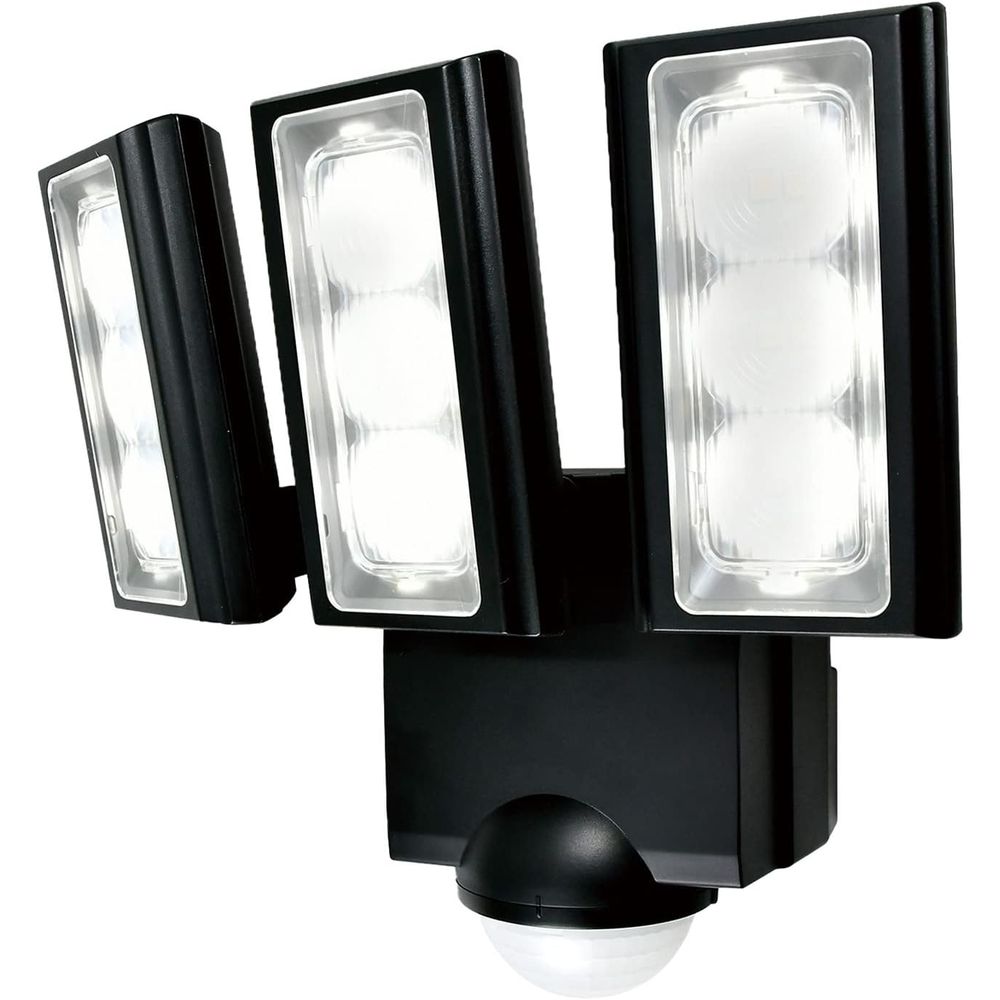 (まとめ買い)ELPA かんたん防犯ライト 乾電池式 3灯 900ルーメン ESL-313DC 〔×3〕 【北海道・沖縄・離島配送不可】|フジックス