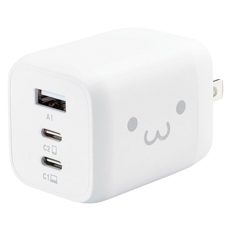 【ギフト】ELECOM AC&USB充電器65W しろちゃん EC-AC4465WF 【北海道・沖縄・離島配送不可】