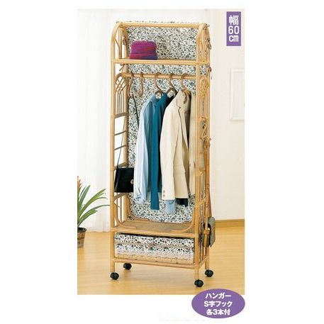 楽天市場】籐(ラタン)ハンガーラック 省スペースハンガー W757