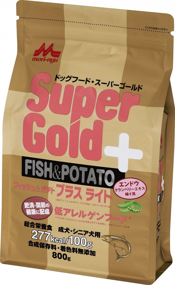 （まとめ買い）森乳サンワールド 百貨店ゴールド 魚族＆ジャガタラ芋 足し加える 点火装置 肉付きのよい・蝶つがい世話をする用 低アレルゲンフード 800g 犬用 ドッグフード 〔×3〕【代引不可】【北海道・沖縄・離島送りとどける不可】
