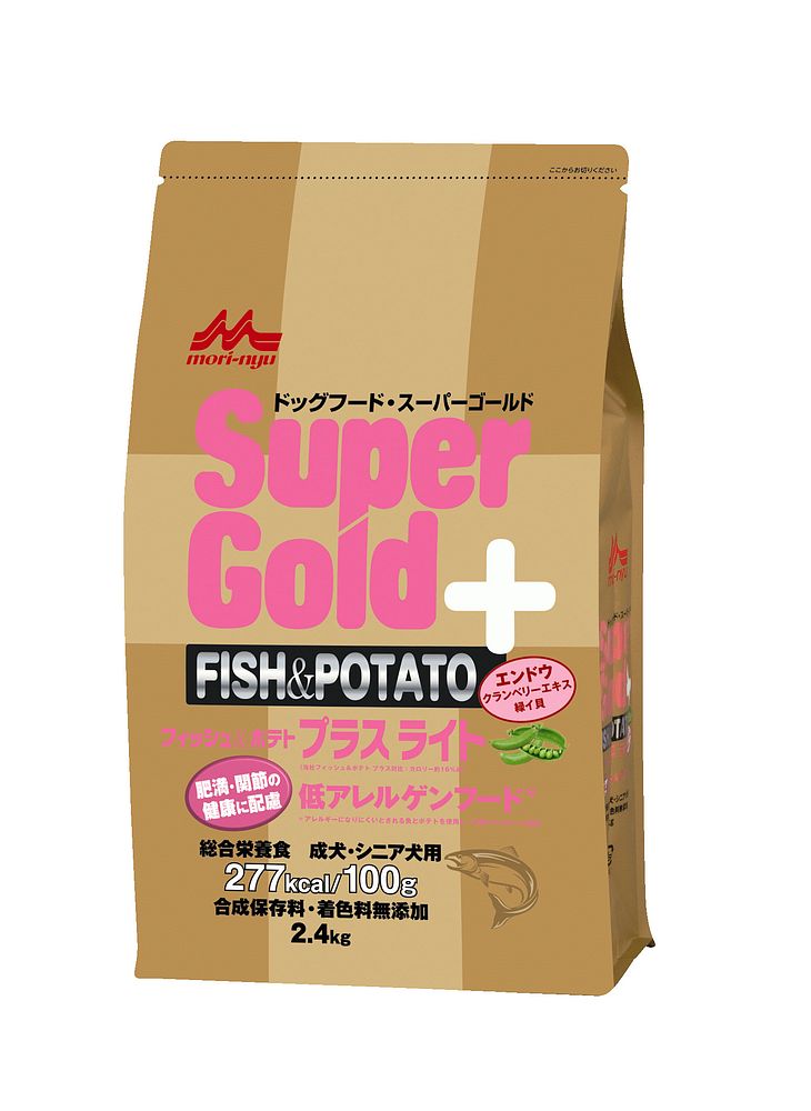 森乳サンワールド スーパーゴールド フィッシュ＆ポテト プラス ライト 肥満・関節ケア用 低アレルゲンフード 2.4kg 犬用 ドッグフード【代引不可】【北海道・沖縄・離島配送不可】