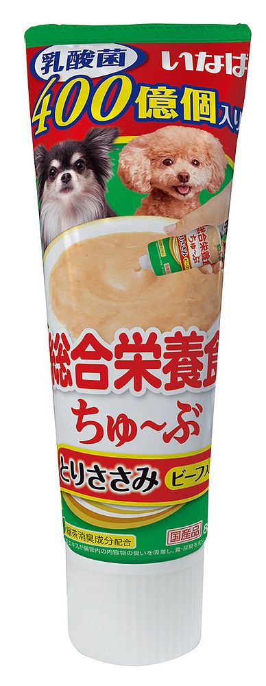 まとめ買い いなばペットフード いなば ちゅ〜ぶ 総合栄養食 とりささみ ビーフ入り 80g 犬用おやつ 〔×16〕 今ならほぼ即納！