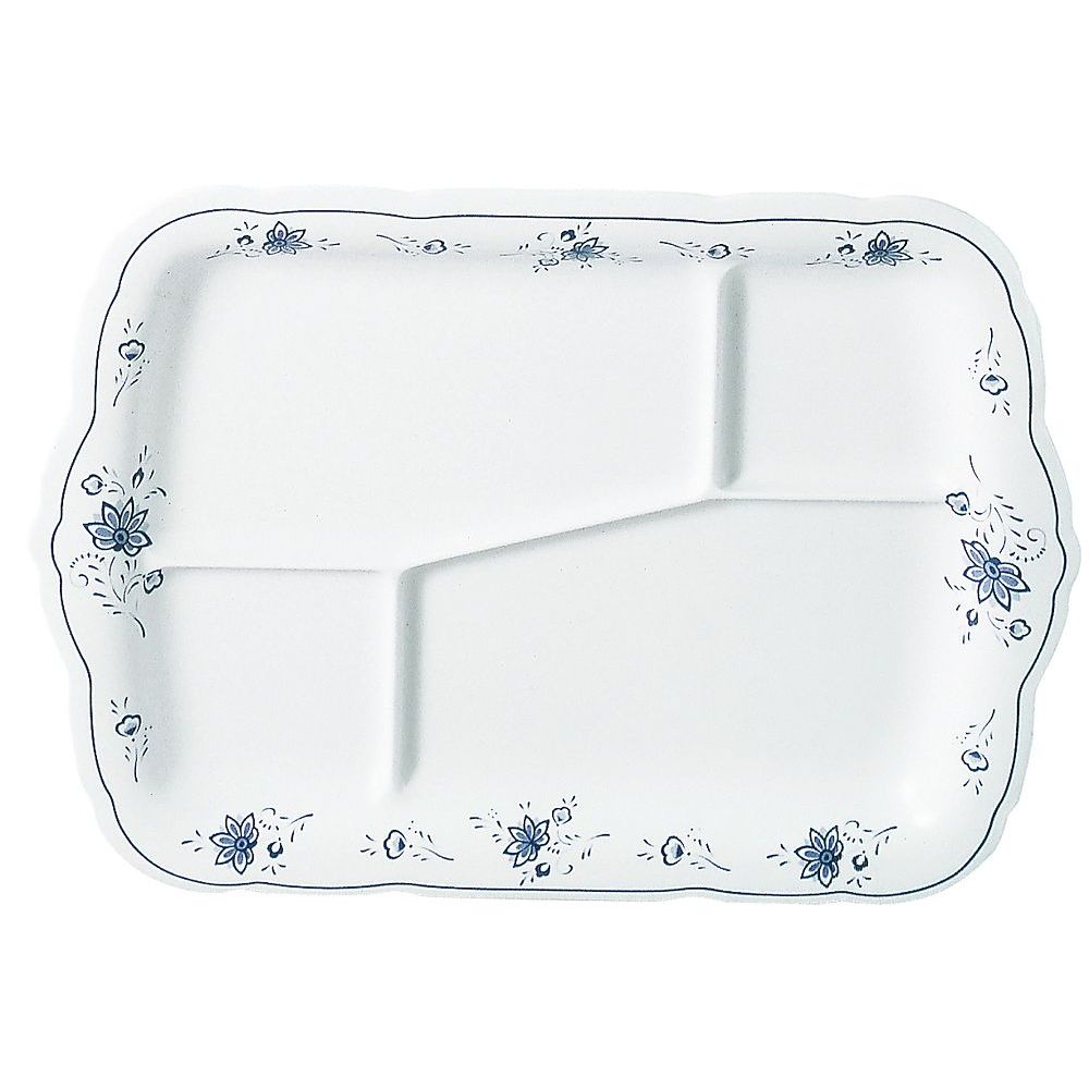 (まとめ買い)エンテック メラミン洋食器 ビューティフラワー 角皿16.8インチ A仕切 BF-27 〔×3〕 【北海道・沖縄・離島配送不可】|フジックス