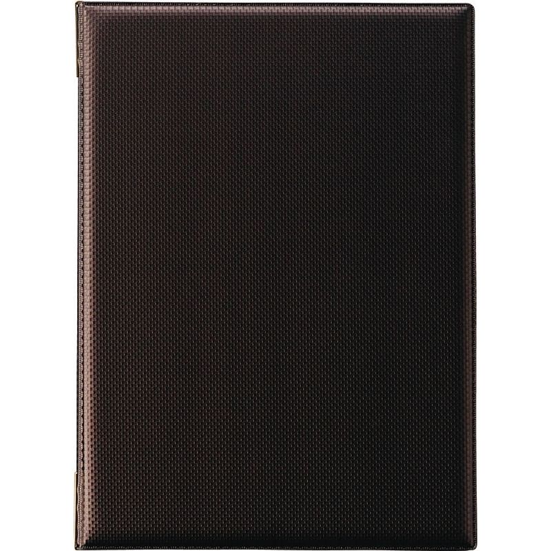 （まとめ買い）えいむ バス発着場備品 カーボンタイプメニューブック ピン手合い A4・6ペイジ LB-931赤銅色 〔×3〕 【北海道・沖縄・離島送りとどける不可】