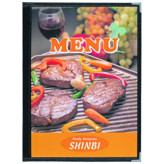 （まとめ買い）シンビ ABW-9 献立て表読みもの 黒 (A4-8p) 〔×3〕 【北海道・沖縄・離島送りとどける不可】