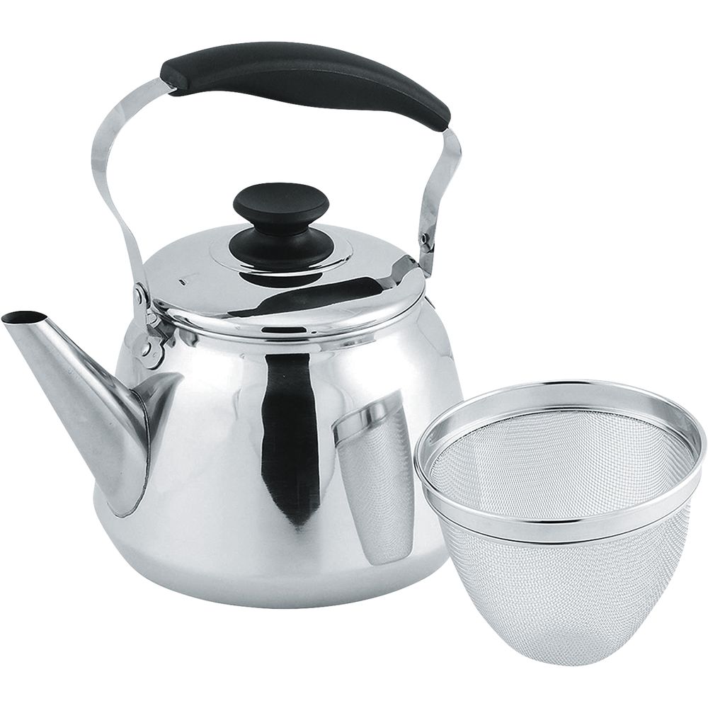 （まとめ買い）パール金属 フレッティIII 18-8ステンレス鋼製広口湯わかし 3L(茶こし意中の女付) HB-5646 〔×3〕 【北海道・沖縄・離島送りとどける不可】