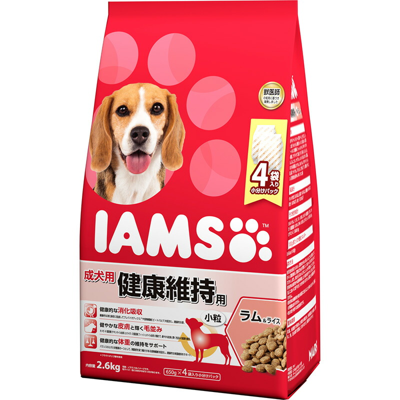 （まとめ買い）マース アイムス 成犬用 健康維持用 ラム＆ライス 小粒 2.6kg 犬用フード 〔×3〕 【北海道・沖縄・離島配送不可】