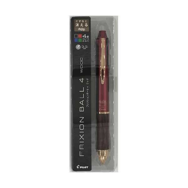 （まとめ買い）飛行士 消せる4色ボールペン フリクションボール4 木材 0.5粍 ボルドーワイン LKFB-3SEF-BO 〔3本仕掛ける〕 【北海道・沖縄・離島送りとどける不可】