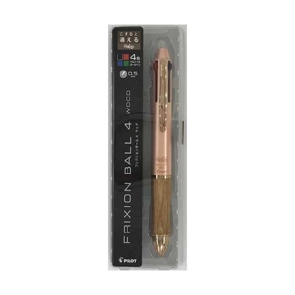 （まとめ買い）飛行士 消せる4色ボールペン フリクションボール4 木材 0.5粍 コーラルサクラ色 LKFB-3SEF-CP 〔3本仕掛ける〕 【北海道・沖縄・離島送りとどける不可】