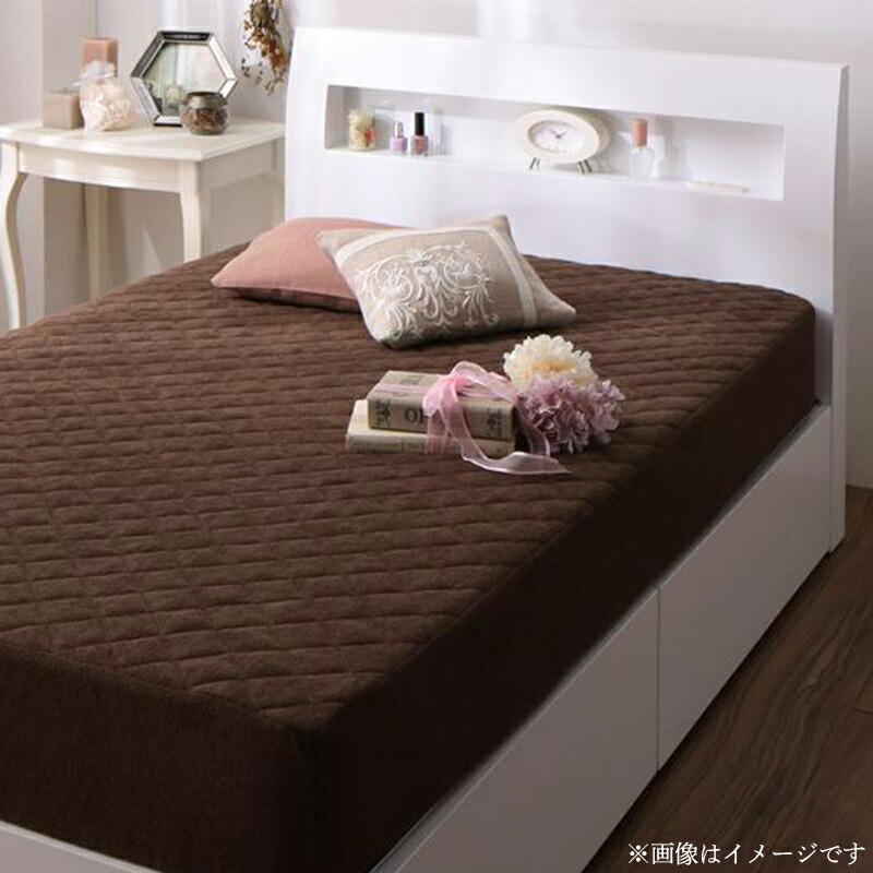 ショート丈専用 ザブザブ洗えて気持ちいい コットンタオルのパッド・シーツシリーズ パッド一体型ボックスシーツ単品 1枚 セミダブル ショート丈 パウダーブルー 【北海道・沖縄・離島配送不可】