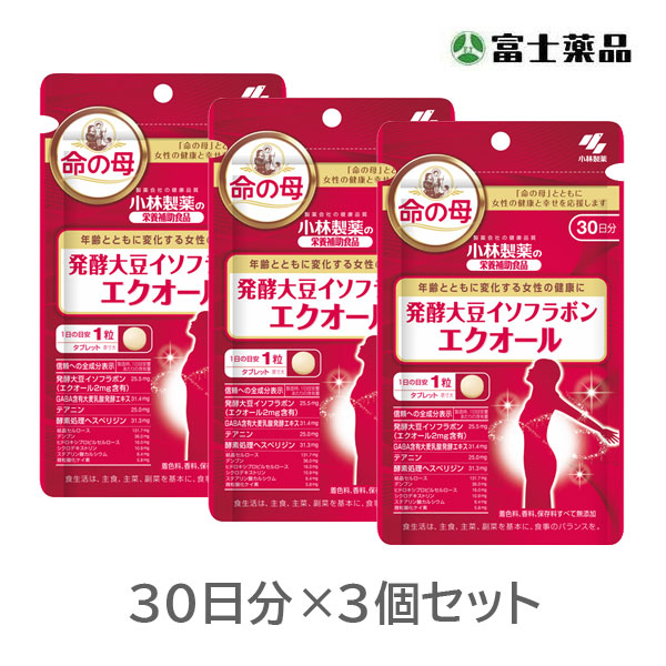 小林製薬 発酵大豆イソフラボンエクオールαプラス美容サポート 命の母 4袋 楽天市場】小林製薬 命の母 エクオール 30粒 約30日分 3袋セット