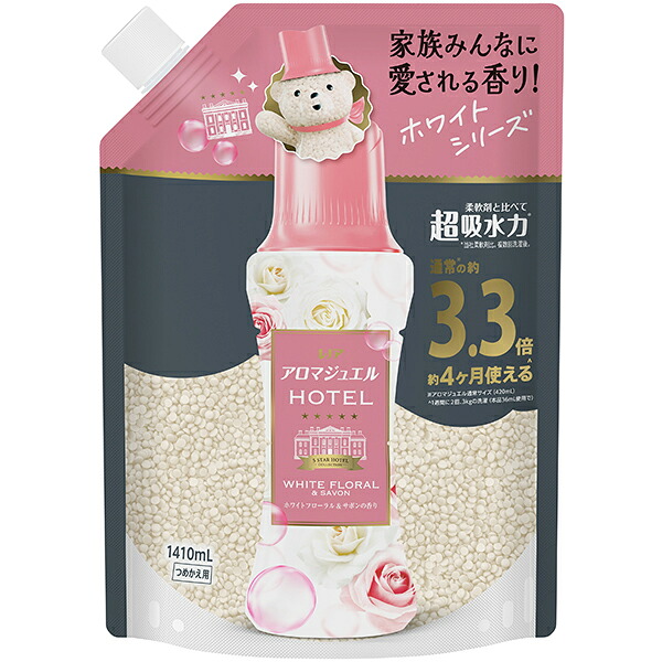 レノアアロマジュエル ホワイトフローラル＆サボンの香りつめかえ用超特大サイズ 1410ml×5個 (1ケース) 9,187円