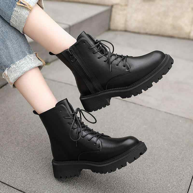 9月まで　美品　イングランド製　レザー ハイカットブーツ 黒22.5-23cm LibertyDoll ブーツ レディース ショート 厚底 5cmヒール 黒