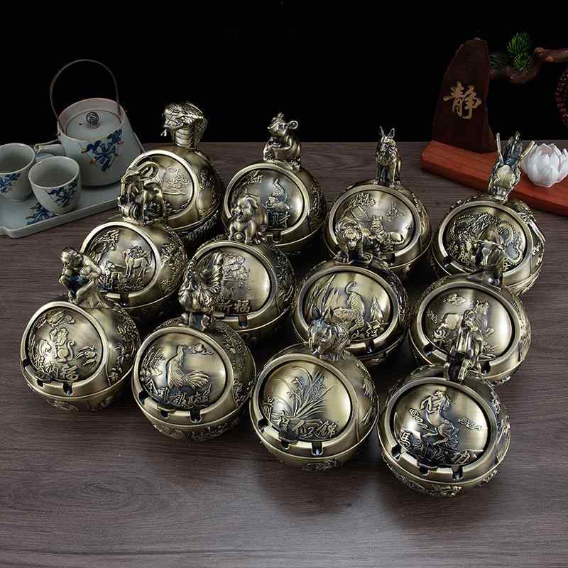 楽天市場】灰皿 純真鍮製 ブラス レトロ アンティーク 中華風 銅器